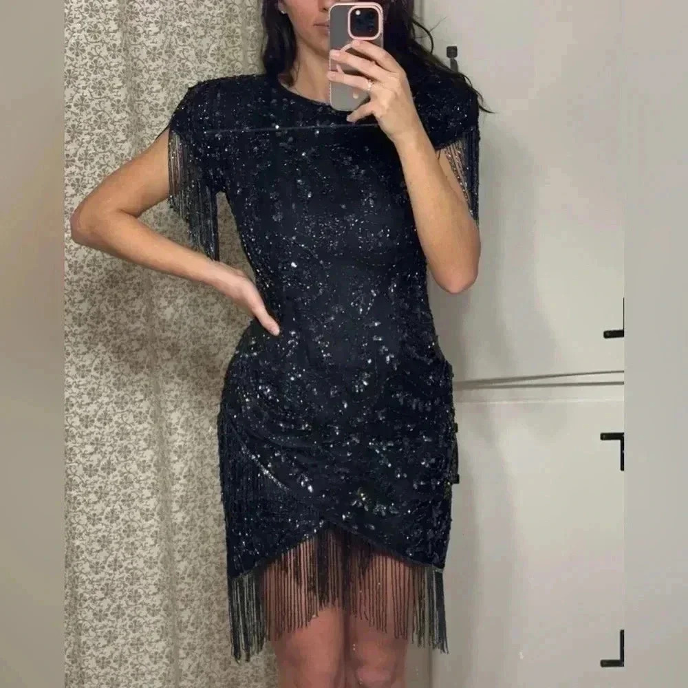 Augustus impressions silk/beaded flapper dress